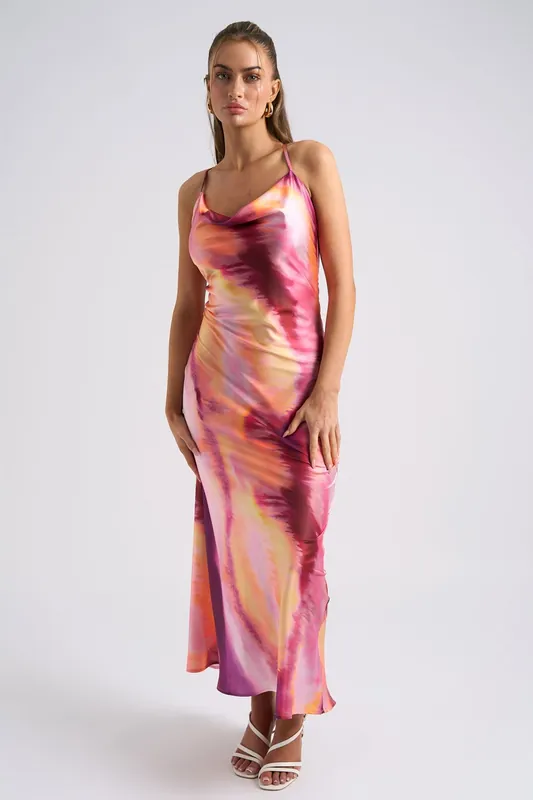Tie Dye Cross Back Slip Dress - Urban Bliss