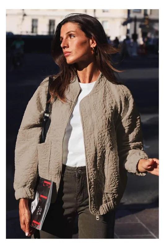 Quilted Floral Bomber Jacket - Everyday The Label
