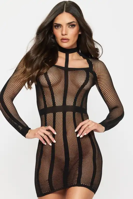 Jupiter Fishnet Erotic Mini Dress - Ann Summers