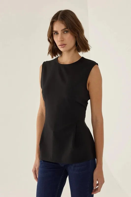 Black Peplum Top - Hiccup