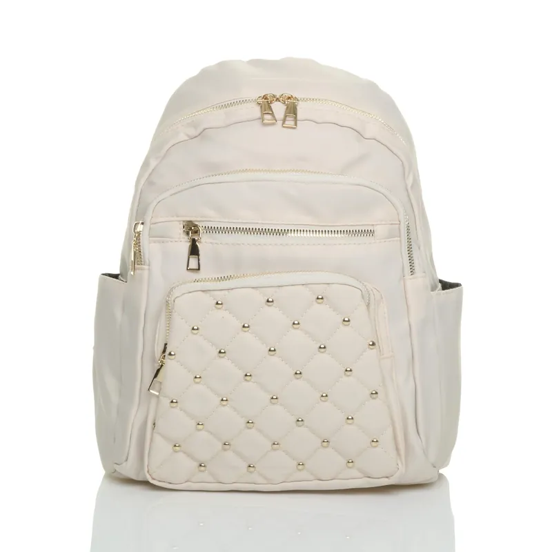 Quilted Studded Backpack Everyday Bag - AJVANI