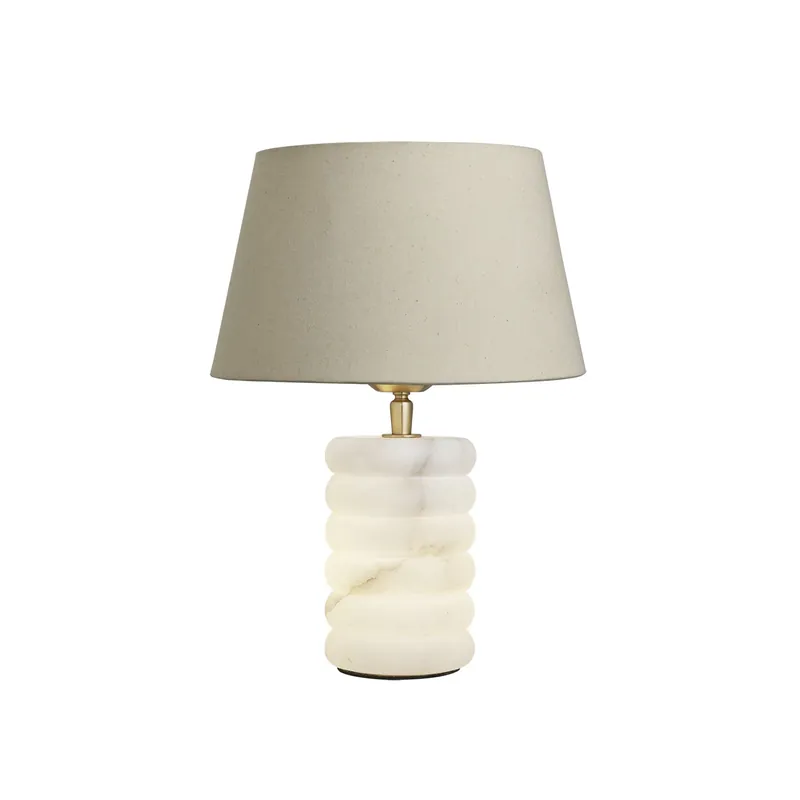 Alabaster Stone Dual Lit Table Lamp - Industville