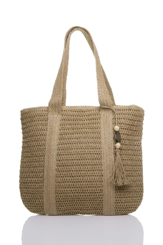 Large Woven Shopping Beach Tote Bag - AJVANI