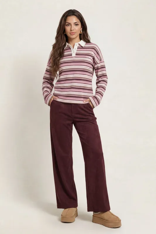 Stripe Rugby Shirt Pink - Urban Bliss