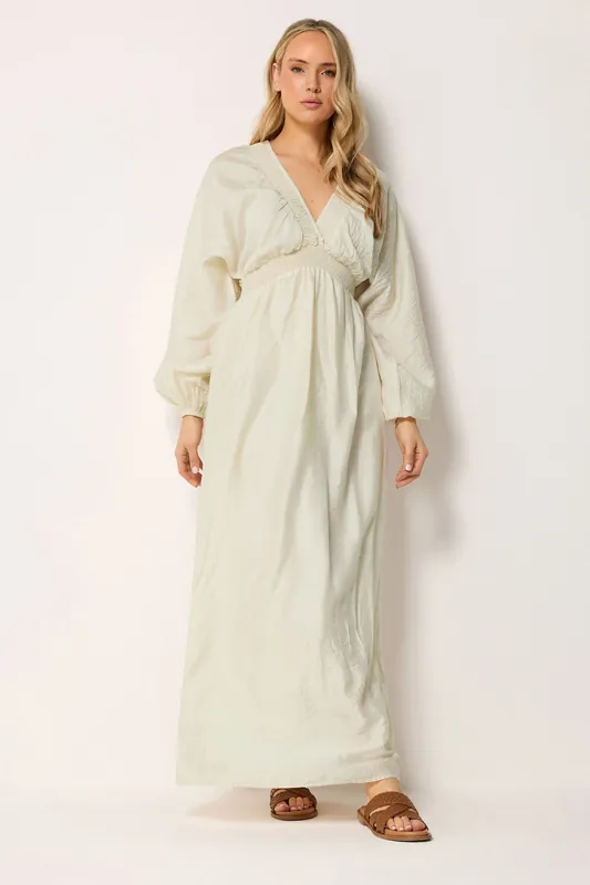 Tall Textured Shirred Detail Maxi Dress - Long Tall Sally