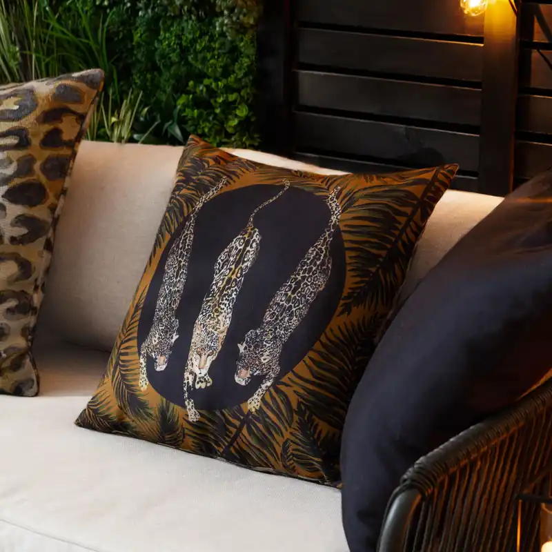 Leopardis Trio Printed Outdoor Cushion - Paoletti