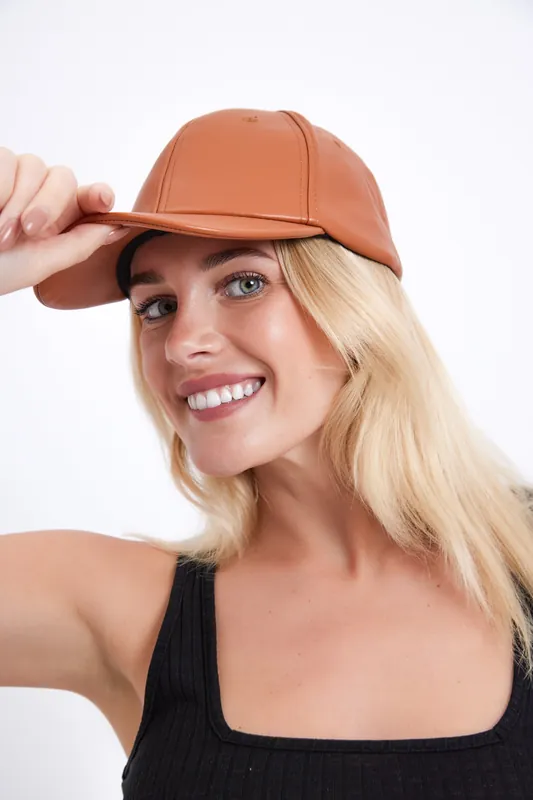 Faux Leather Baseball Cap - My Accessories London