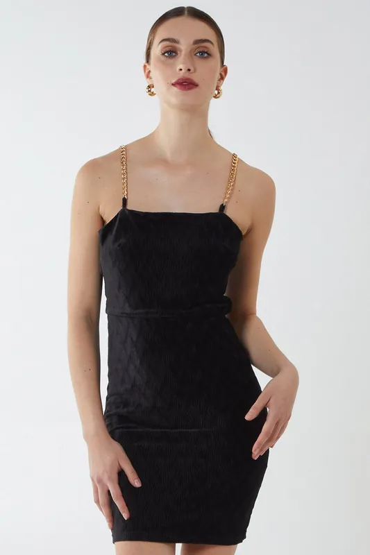 Chain Strap Mini Dress - Blue Vanilla