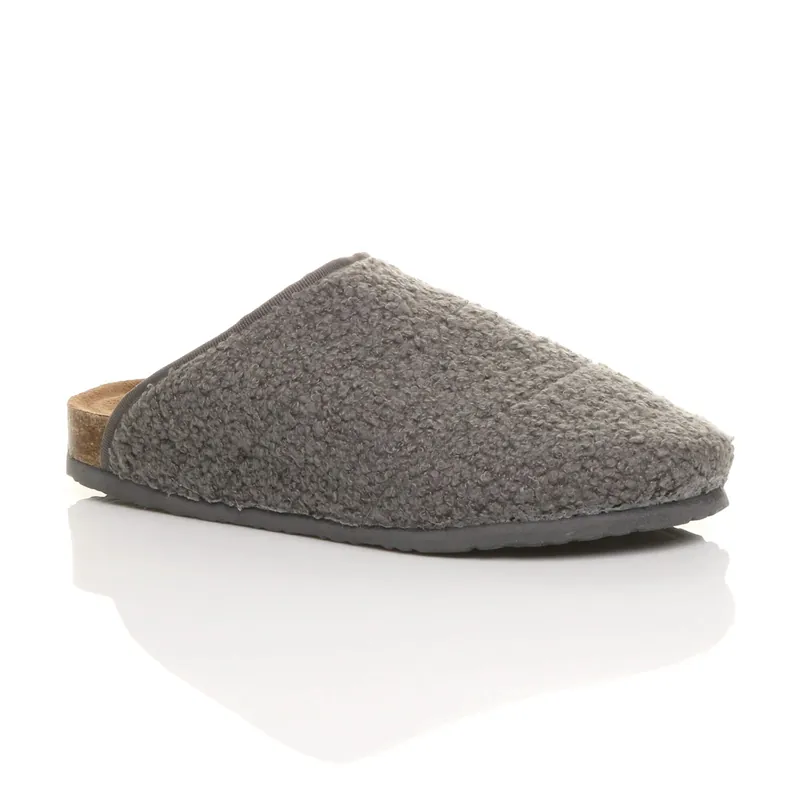 Flat Heel Footbed Grip Sole House Shoes Slippers - AJVANI