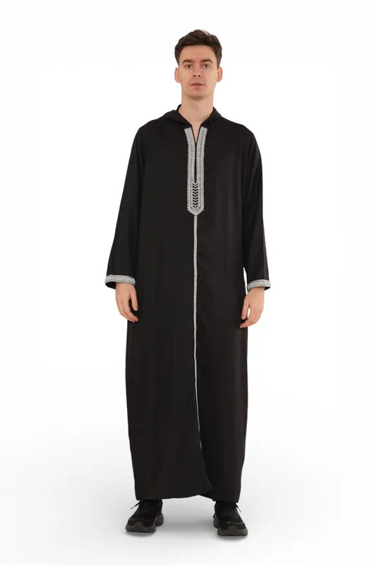 Eid Hooded Moroccan Thobe Robe Djellaba Gandoura Ramadan Jubba- HM3