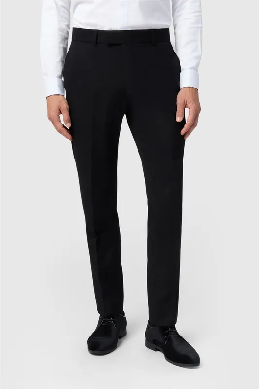 Huxley Plain Black Dinner Trousers - Antique Rogue