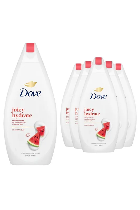 Juicy Hydrate Watermelon Moisturising Cleansing Body Wash 450ml, 6pk - Dove