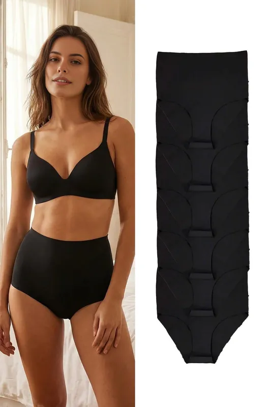 7 Pack Seamless High Waist Knitted Shaping Briefs - WOVCOR
