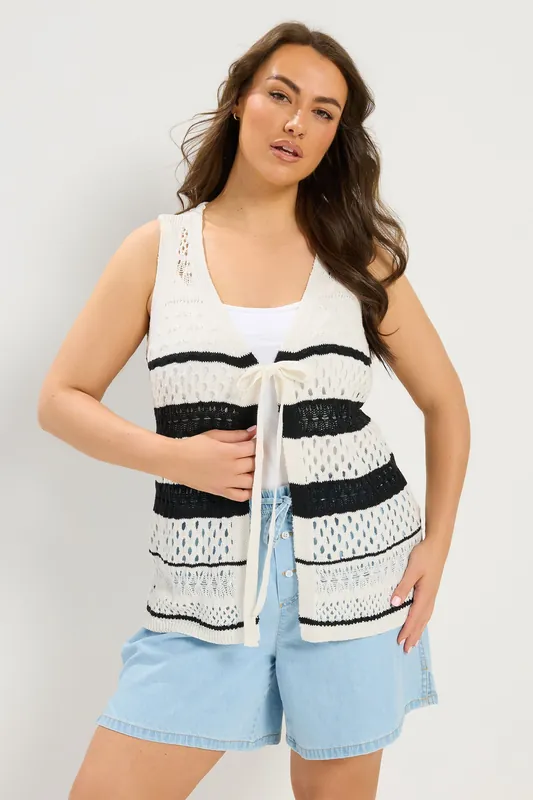 Stripe Crochet Waistcoat - Yours