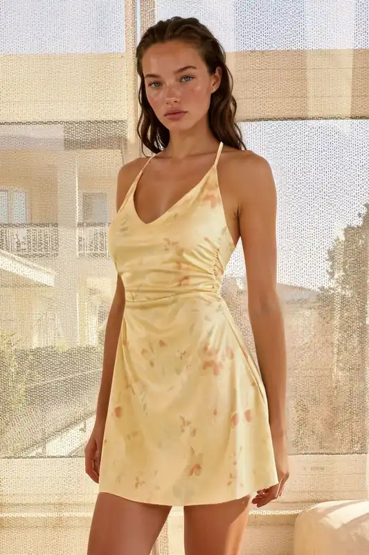 Floral Halter Neck Mini Dress - Hiccup