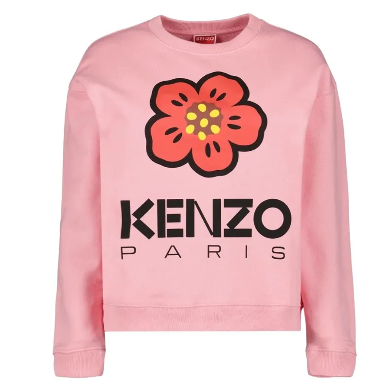 Kenzo Paris Flower Logo Rose Pink Sweatshirt