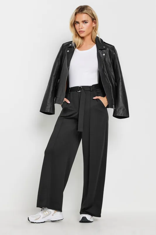 Petite Buckle Wide Leg Trousers - PixieGirl