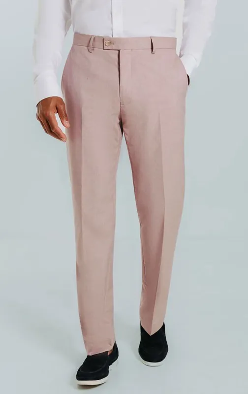 Dusty Pink Suit Trousers - Dobell
