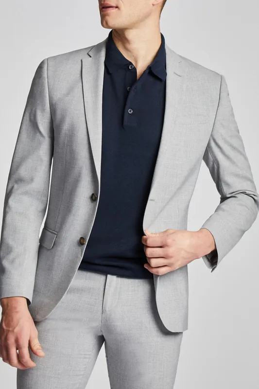 Grey Plain Skinny Jacket - Antique Rogue