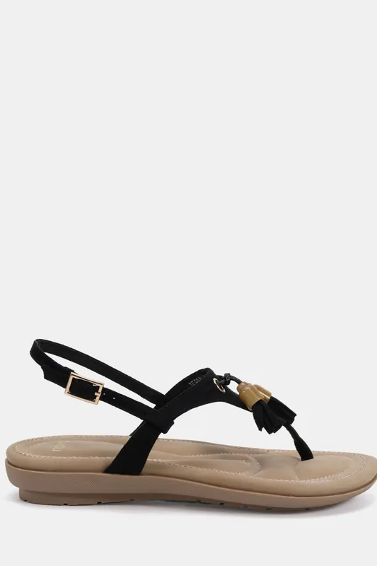 WIDE FIT TESSA Toe Post Padded Footbed Sandal - Novo