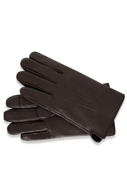 Brown Leather Gloves - Barneys Originals