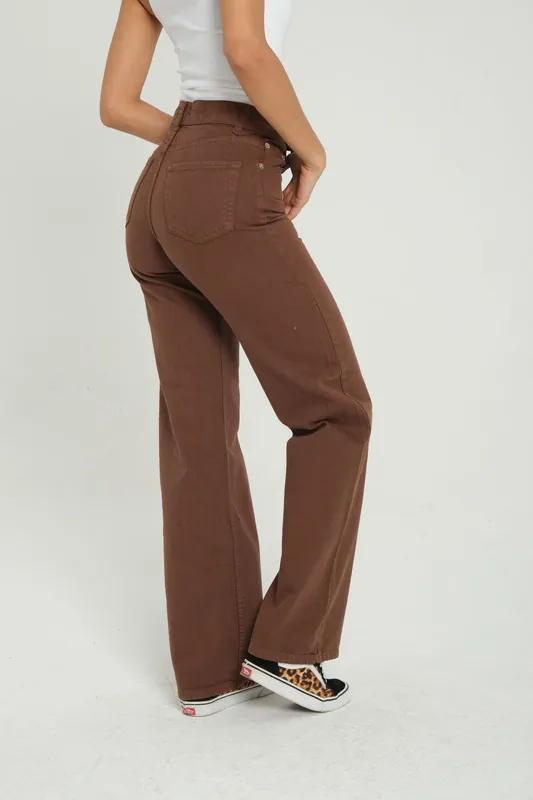 High Waist Wide Leg Jeans - Hiccup