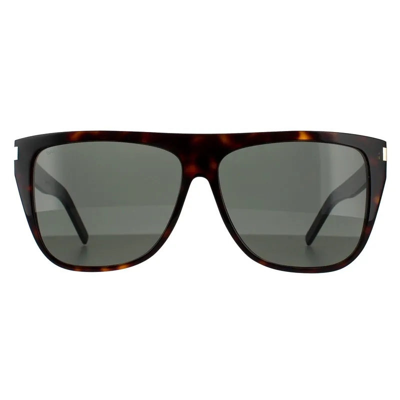 Square Dark Havana Grey Sunglasses - Saint Laurent