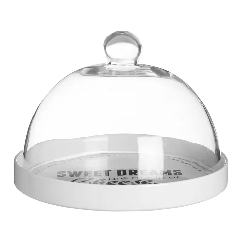 Stylish Cheese Board With Glass Dome, Durable Cheese Board For Efiicient Cooking, Convenient Stoneware Board - Orsina