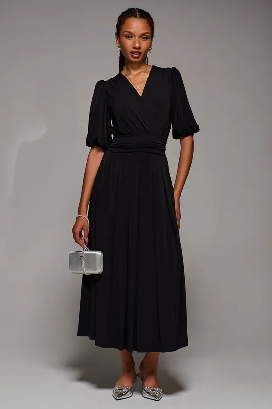 Puff Sleeve Jersey Maxi Dress - Jolie Moi