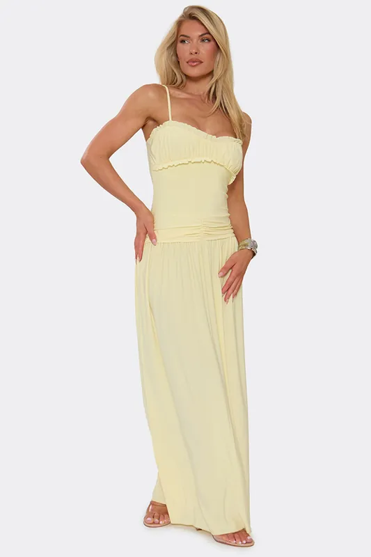 Strappy Ruched Maxi Dress - EGO