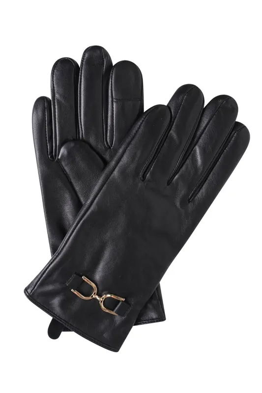 Black Horsebit Leather Gloves - Barneys Originals