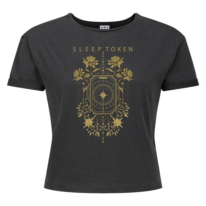 Caramel Floral Sleep Token Crop Top - Amplified