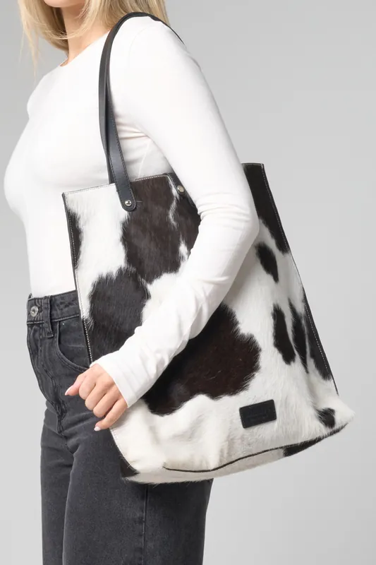 Black Cowhide Tote Bag - Barneys Originals