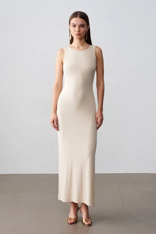 Ribbed Sleeveless Bodycon Maxi Dress - Dilvin