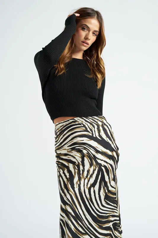 Black Cut Out Back Wrap Jumper - Urban Bliss