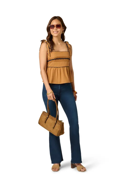 Babydoll Tie Woven Tank - Adrianna Papell