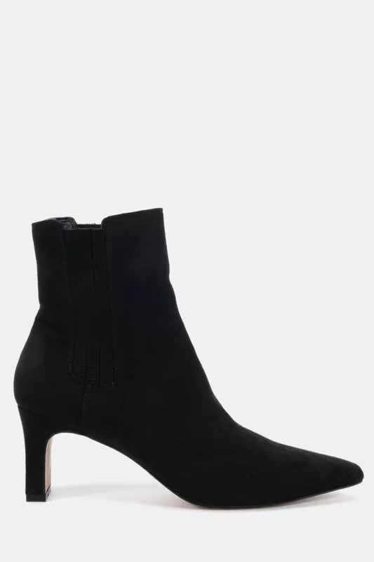 Wide Fit Kara Low Slim Block Heel Square Point Chelsea Ankle Boot - Novo
