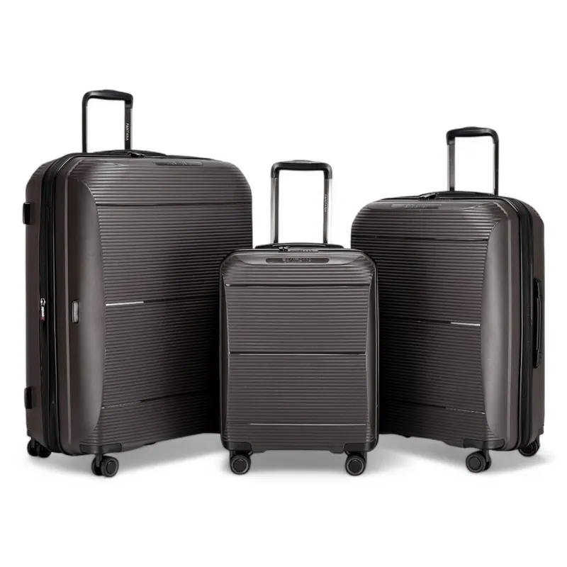 Expandable Hard Shell PP 8 Wheel Luggage Travel Cabin Holiday Bags Suitcase Set - Infinity Leather