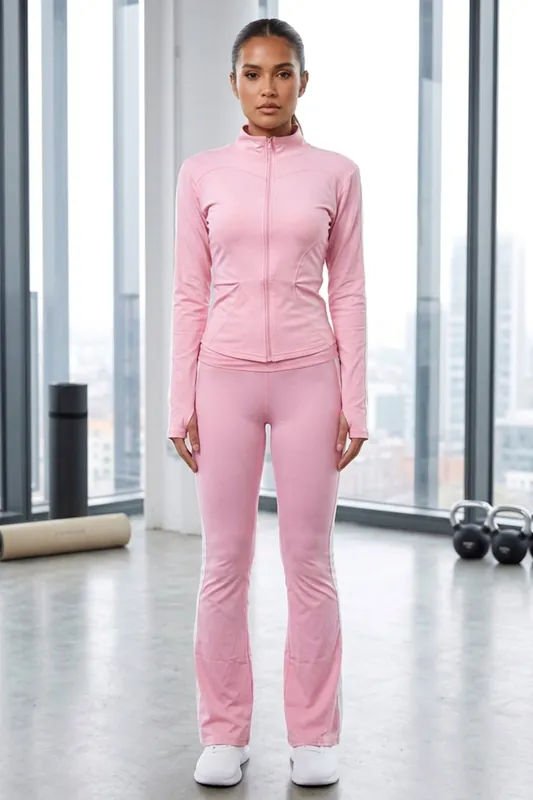 Zip Up Active Jacket & Stripe Side Track Trousers Co-Ord Set