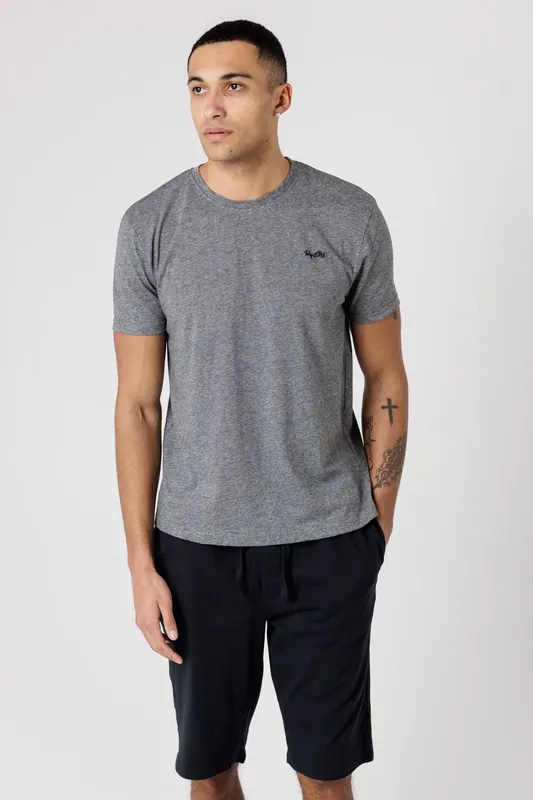 Crew Neck Logo T-Shirt and Shorts Pyjama Set