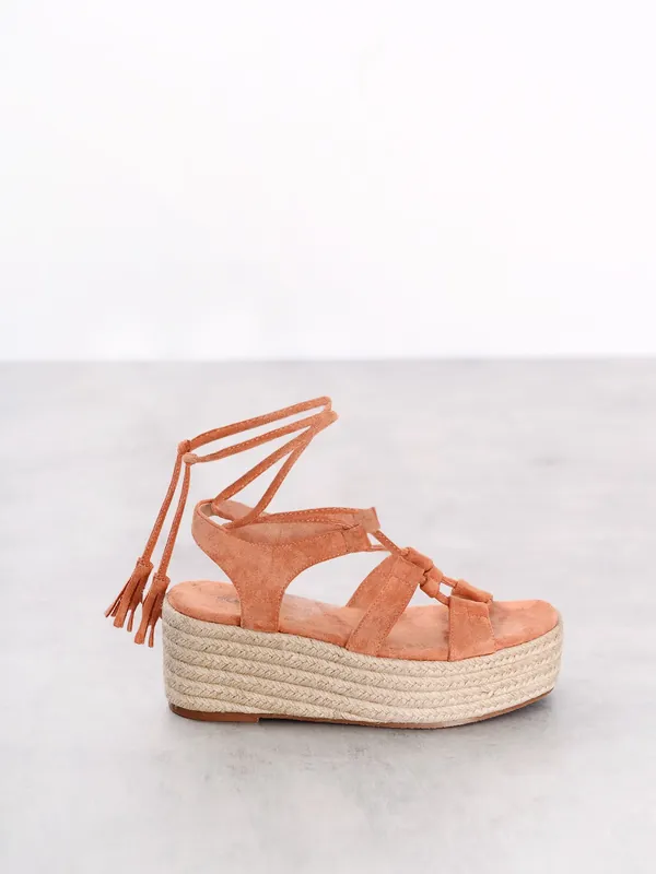 Chunky Espadrille Flat Form Sandals - Shnoo
