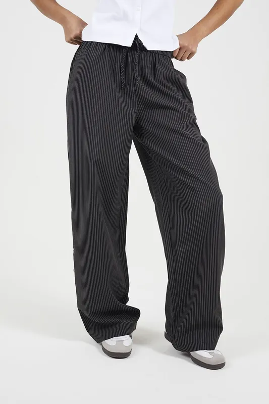 Stripe Straight Leg Suit Trousers - Brave Soul