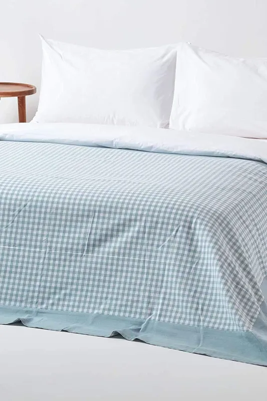 Cotton Gingham Check Throw - Homescapes