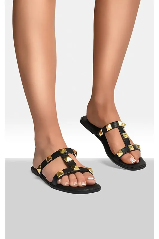 Blair Studded Strap Sandals - IKRUSH