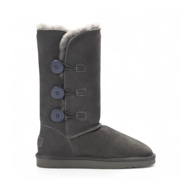 Sheepskin Suede Warm Winter Lined Mid-Calf Boots