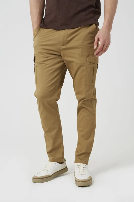 Cotton Twill Cargo Style Chino Trousers - Brave Soul