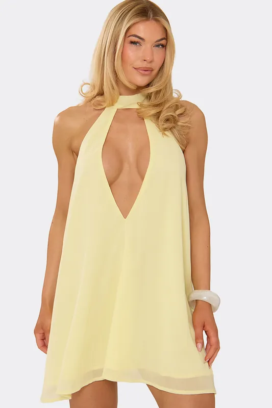 Sleeveless Cut Out Mini Dress - EGO