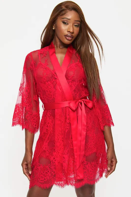 Availing All Over Lace Robe - Ann Summers