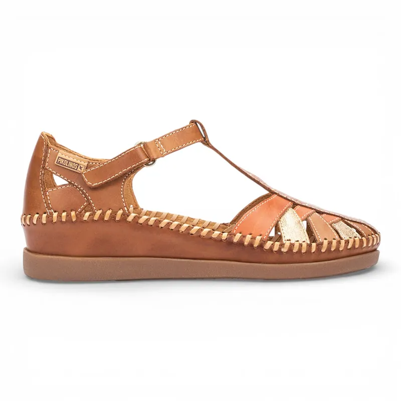 Pikolinos Leather Semi-Open Wedge Sandal Shoes - Cadaques