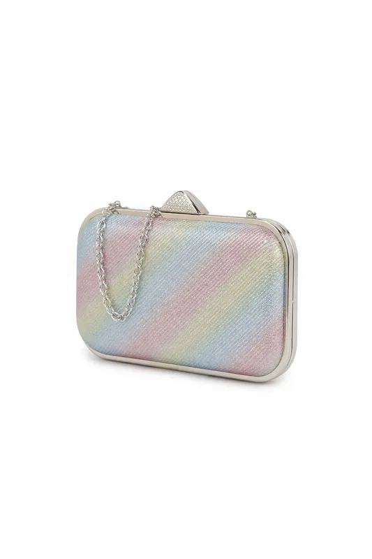 Triable Clasp Metal Frame Clutch Evening Bag - Kitise